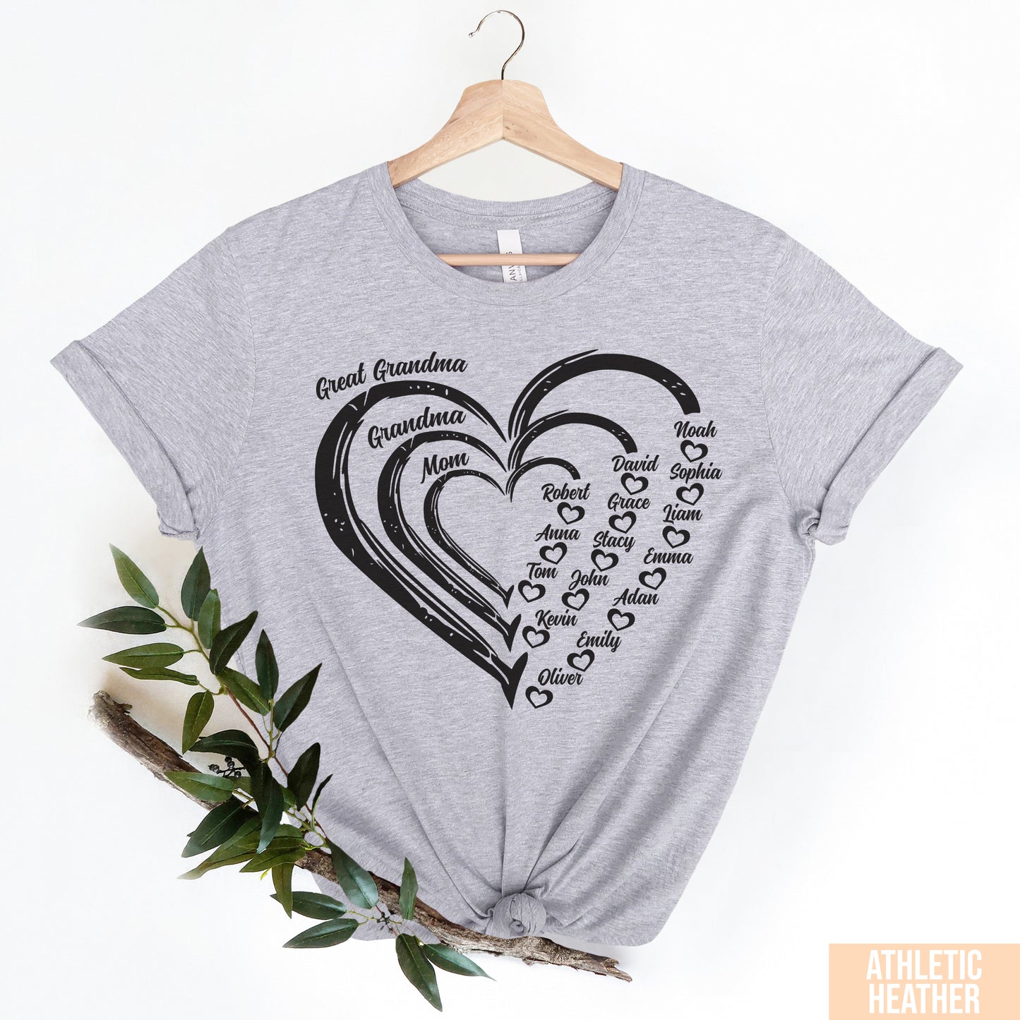 Custom Great Grandma Shirt, Nana Shirt With Grandkids Name, Great Grandma, Gift For Grandma, Mother's Day Shirt, Personalized Grandma Shirt