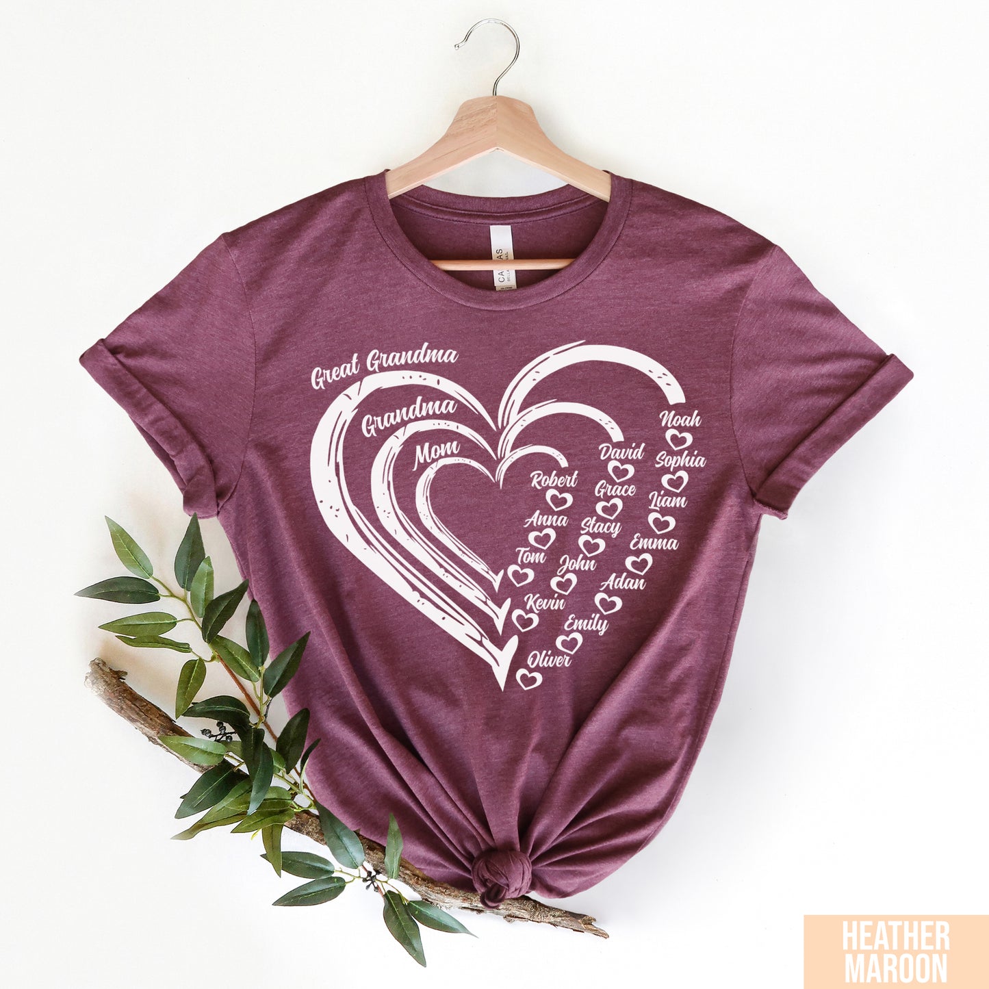 Custom Great Grandma Shirt, Nana Shirt With Grandkids Name, Great Grandma, Gift For Grandma, Mother's Day Shirt, Personalized Grandma Shirt