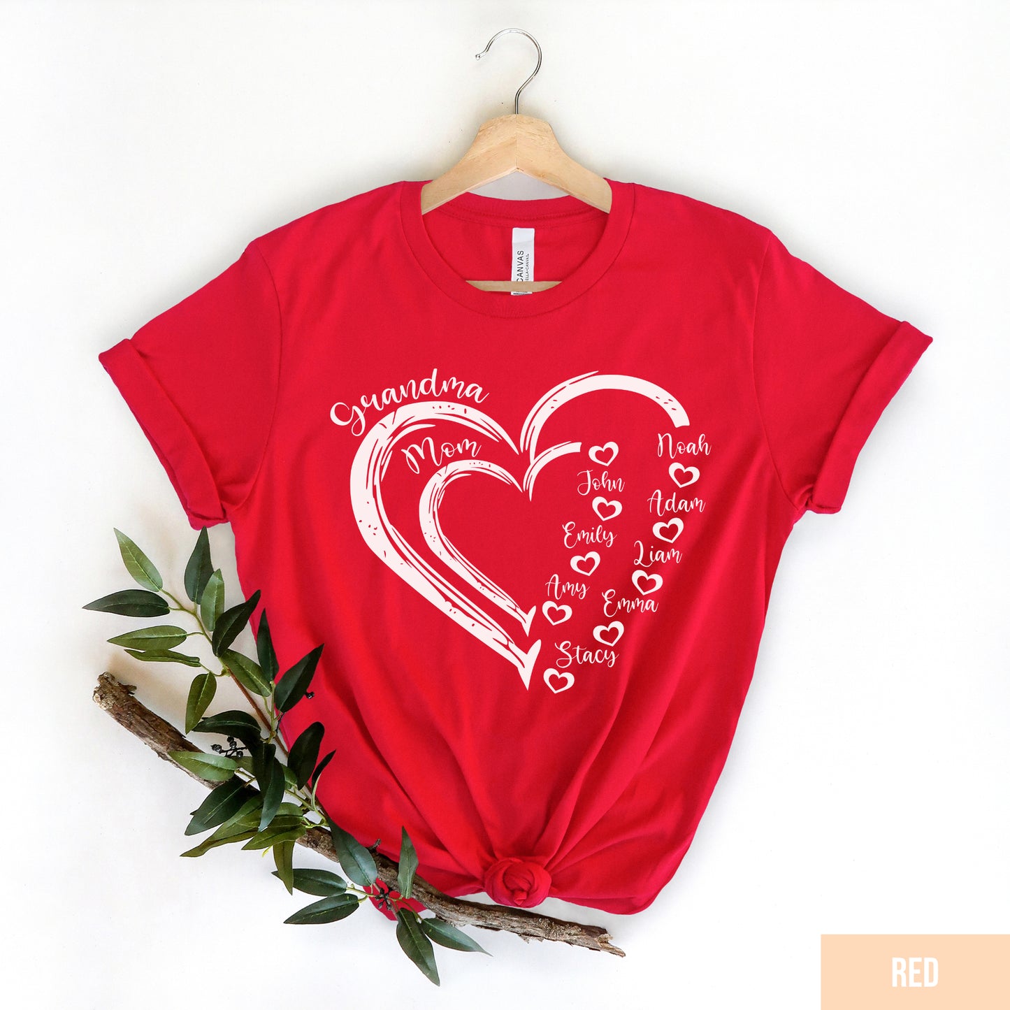 Custom Grandma Shirt, Grandma Heart Shirt, Nana Shirt With Grandkids Name, Gift For Grandma, Mother's Day Shirt, Personalized Grandma Shirt